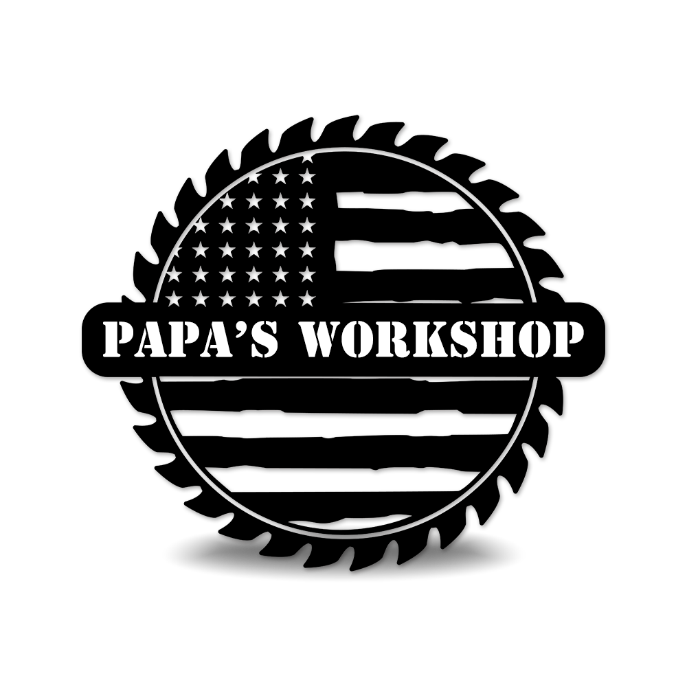 Panneau d'atelier en métal avec drapeau américain personnalisé