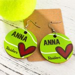 Gepersonaliseerde sport Baseball basketbal voetbal bengelen oorbellen met naam en nummer Game Day Gifts voor speler moeder