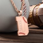 Personalised Engraved Baseball Initial Men's Necklace with Name for Birthday Gift for Sport Lovers