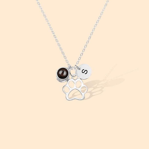 100 Languages Love Projection Dog Paw Necklace