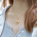 Personalized Guardian Angel Photo Projection Memorial Necklace Sympathy Gift for Women Girls Loss of Loved One