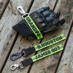 Personalisierte reflektierende Feuerwehrmann Arbeit Handschuh Riemen mit Namen Geburtstag Jahrestag Geschenk für Feuerwehrmann Mann Feuerwehr