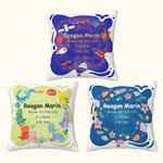 Personalized Cushion Throw Pillow Cover With Newborn Baby's Name Birth Date and Weight