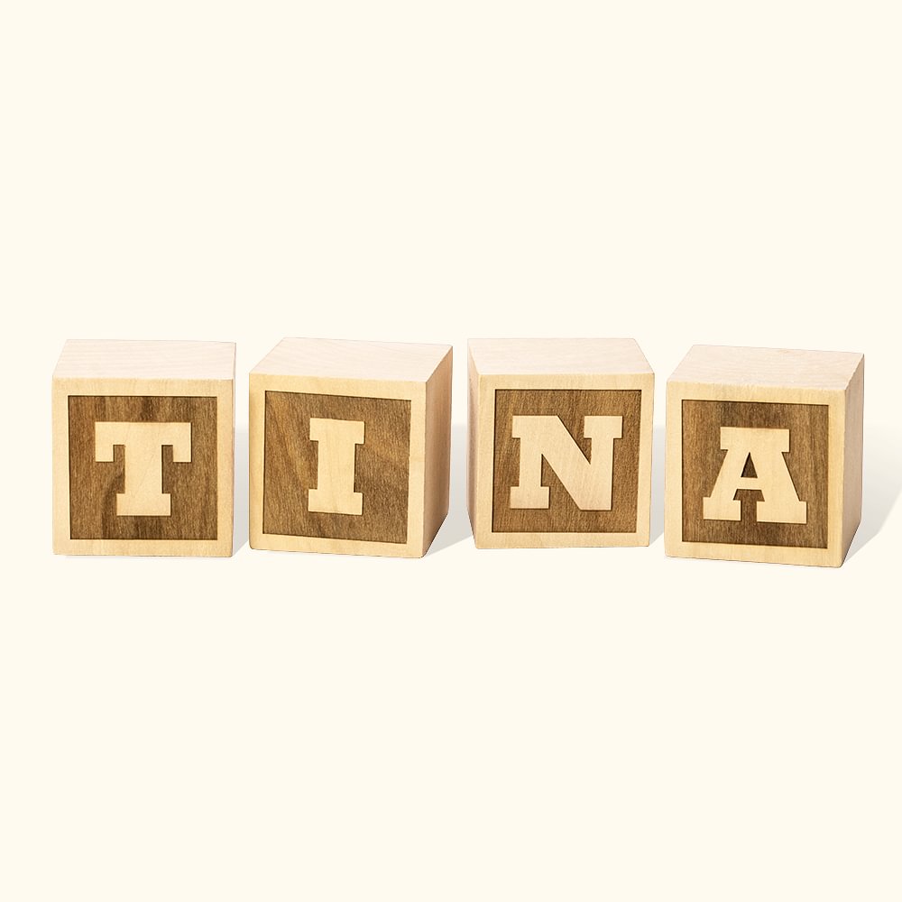 Personalized Wooden Baby Name Blocks Baby Shower Gift Natural Wood Toy