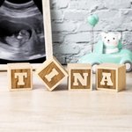 Blocs en bois personnalisés pour nom de bébé Cadeau de douche de bébé Jouet en bois naturel