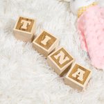 Blocs en bois personnalisés pour nom de bébé Cadeau de douche de bébé Jouet en bois naturel