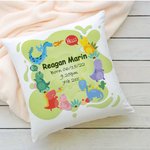 Personalized Cushion Throw Pillow Cover With Newborn Baby's Name Birth Date and Weight