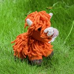 Personalised Crochet Highland Cow Plush Toy with Ear Tag