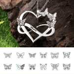 Personalisierte Unendlichkeit und Herz-Anhänger mit Namen Geburt Monat Schmetterling Halskette