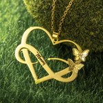 Personalisierte Unendlichkeit und Herz-Anhänger mit Namen Geburt Monat Schmetterling Halskette