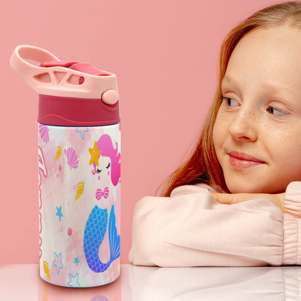 Personalized Mermaid Leakproof Thermos Water Bottle for Kids CALLIE