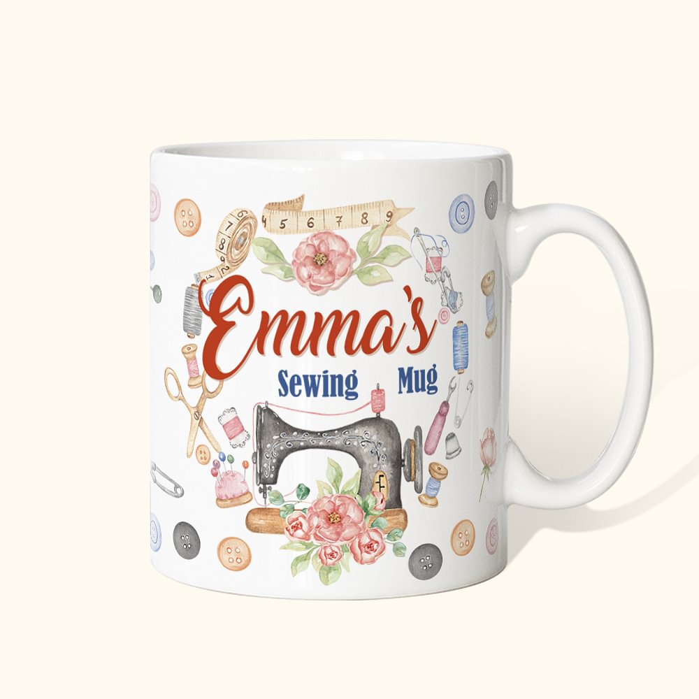 Tasse de couture colorée personnalisée - Cadeau pour elle