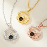 Personalised Irish Celtic Heart Photo Projection Necklace