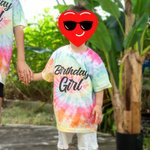 Personalisierte Tie-Dyed Geburtstag T-Shirt für Mädchen