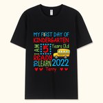 Personalisiertes T-Shirt für Kinder vom Kindergarten bis zur 5. Klasse mit Name und Alter des Kindes