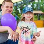 Personalisierte Tie-Dyed Geburtstag T-Shirt für Mädchen