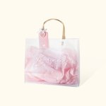 Titre personnalisé Nom PVC givré Sac cadeau mariage avec étiquette et papier intérieur Douche nuptiale Fête Bachelorette Favors