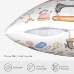Funda de Cojín Personalizada Costurera Artesana Funda de Cojín Arrojadiza El Alma de Uno se Alimenta con Aguja e Hilo