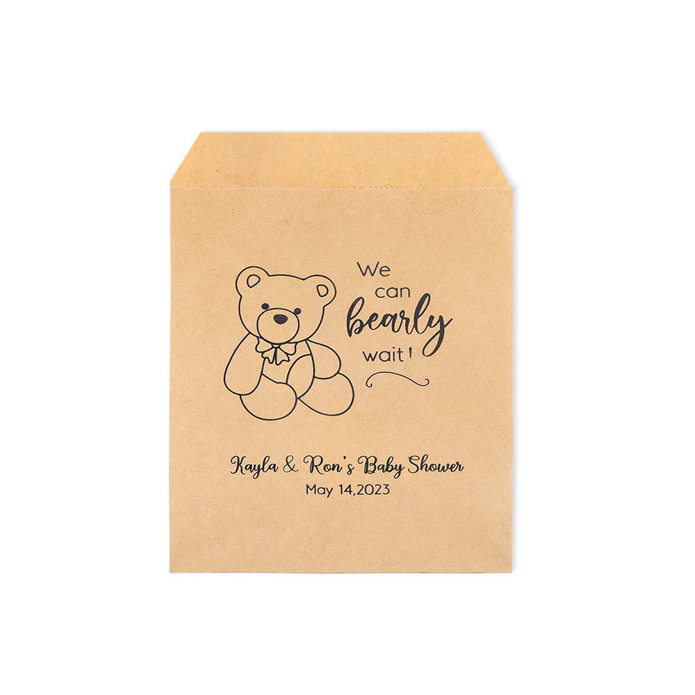 Personalized Baby Shower Favor Bags, Party Favor Bags We Can Wait or