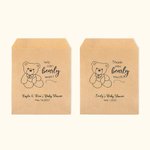 Personliga baby shower favoritsäckar Vi kan inte vänta med att vänta tack så mycket