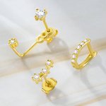 Personalized Birthstone Ear Studs Set of 3 Gifts for Her