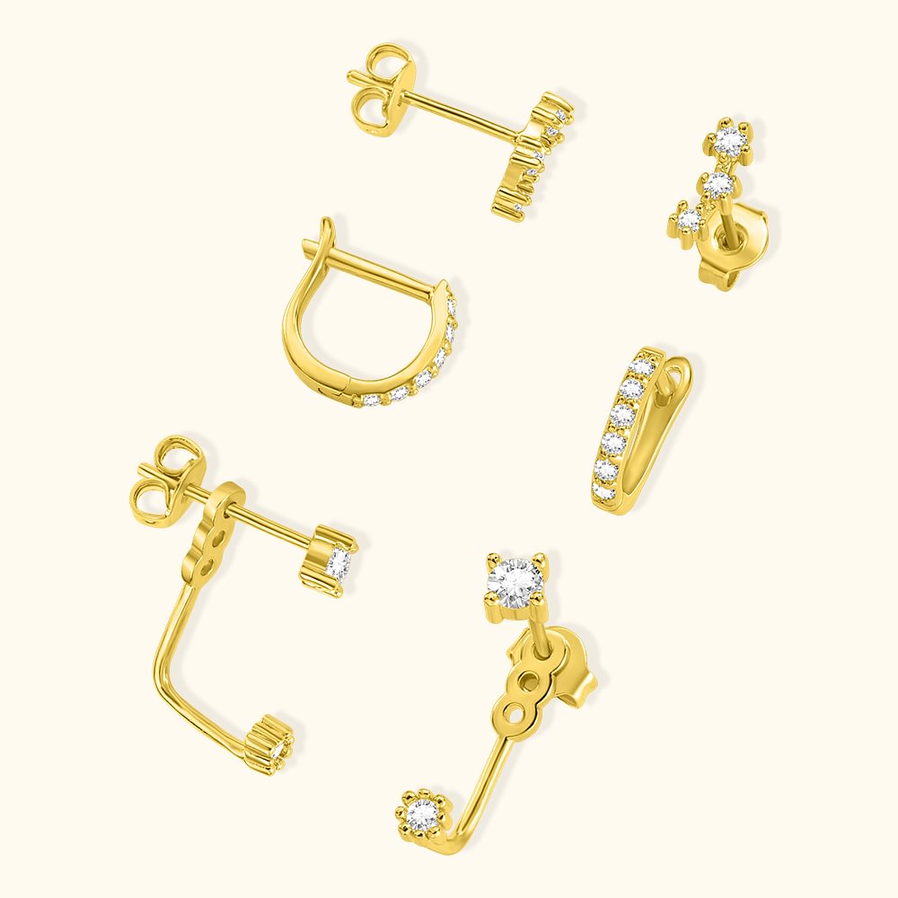 Orecchini personalizzati con pietre di nascita Set di 3 regali per lei