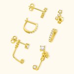 Personalized Birthstone Ear Studs Set of 3 Gifts for Her