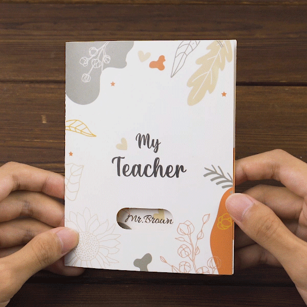 Personalized Thank You for Helping Me Grow Sunflower Greeting Card For Teacher