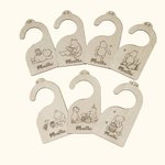 Personalized Classic Winnie the Pooh Wood Nursery Closet Divider Hangers Set of 7