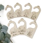Personalized Classic Winnie the Pooh Wood Nursery Closet Divider Hangers Set of 7