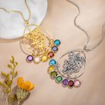 Personalisierte Drop Shaped Geburt Blume Bouquet Anhänger Halskette mit Birthstones