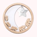 Personalisierte große Bären und Jungen Holzschild für Familie Dekoration