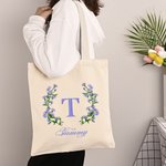 Personalised Tote Bag with Birth Month Flower and Name
