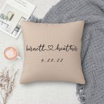 Personalized Name and Established Date Cushion Cover Throw Pillow Cover Wedding Gift