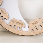 Personalisierte große Bären und Jungen Holzschild für Familie Dekoration