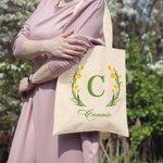 Personalised Tote Bag with Birth Month Flower and Name