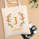 Personalised Tote Bag with Birth Month Flower and Name