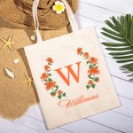 Personalised Tote Bag with Birth Month Flower and Name