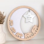 Personalisierte große Bären und Jungen Holzschild für Familie Dekoration