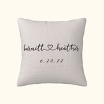 Personalized Name and Established Date Cushion Cover Throw Pillow Cover Wedding Gift