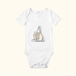 Personalisierte kurze Ärmel niedlichen Baby Onesie mit Initialen und Namen