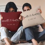 Personalized Name and Established Date Cushion Cover Throw Pillow Cover Wedding Gift