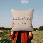 Personalized Name and Established Date Cushion Cover Throw Pillow Cover Wedding Gift