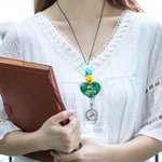 Personalisierte bunte Perlen und Herzform Lehrer Lanyard