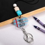 Personalisierte bunte Perlen und Herzform Lehrer Lanyard