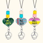 Personalised Colourful Beads and Heart Shape Teacher Lanyard