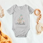 Personalisierte kurze Ärmel niedlichen Baby Onesie mit Initialen und Namen