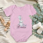 Personalisierte kurze Ärmel niedlichen Baby Onesie mit Initialen und Namen