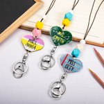 Personalisierte bunte Perlen und Herzform Lehrer Lanyard