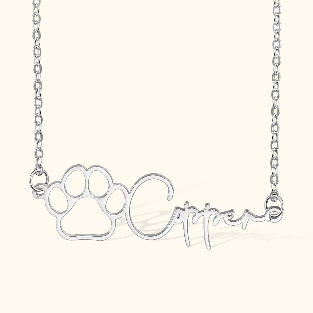 Collana personalizzata con zampa di cane e nome, regalo per chi ama gli animali domestici